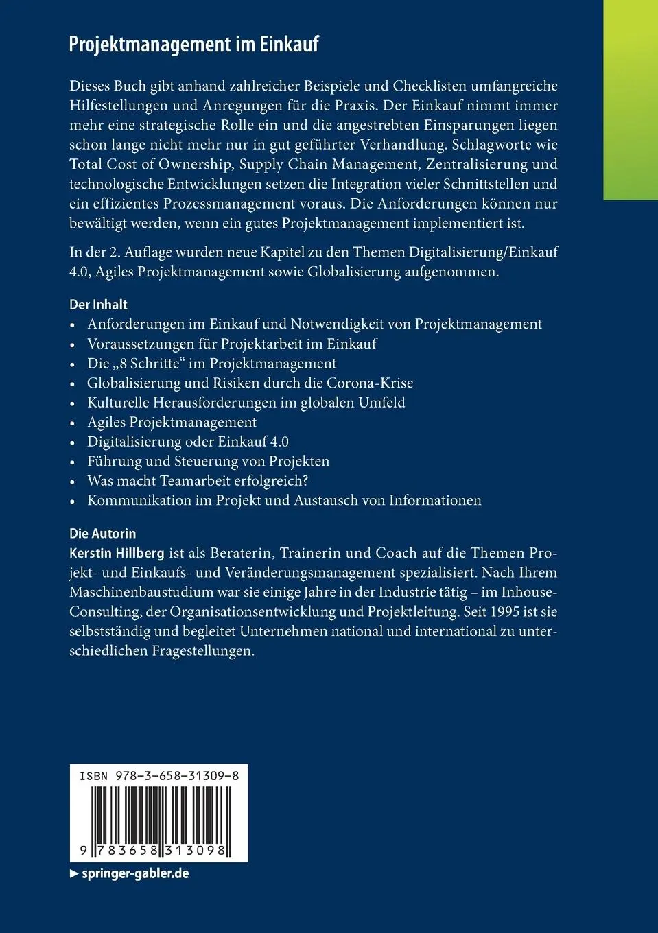 Rückseite: 9783658313098 | Projektmanagement im Einkauf | Kerstin Hillberg | Taschenbuch | ix