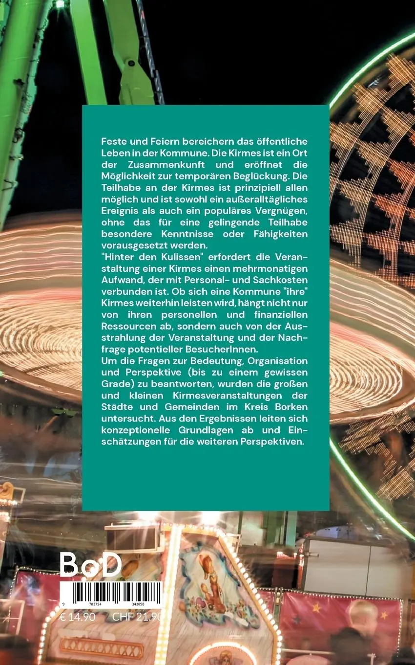 Rückseite: 9783754343098 | Kirmes | Kommunale Veranstaltungen eines populären Vergnügens | Buch