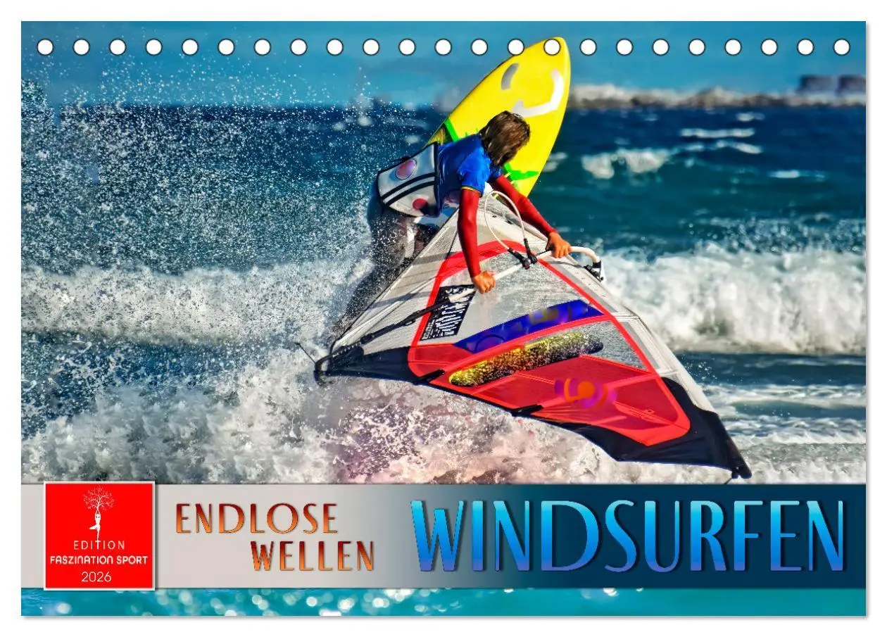 Cover: 9783457263198 | Windsurfen - endlose Wellen (Tischkalender 2026 DIN A5 quer),...
