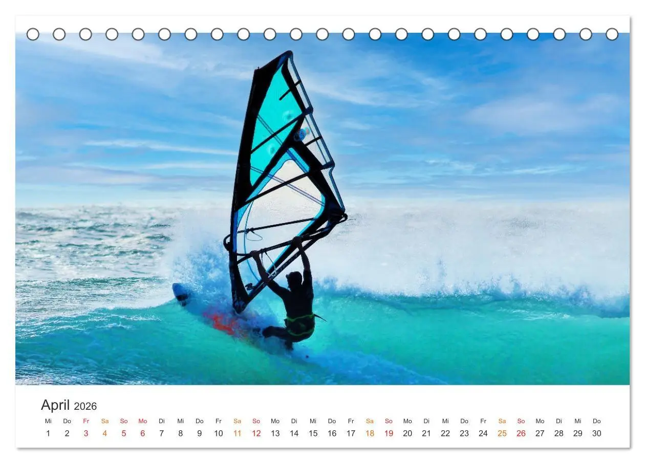 Bild: 9783457263198 | Windsurfen - endlose Wellen (Tischkalender 2026 DIN A5 quer),...