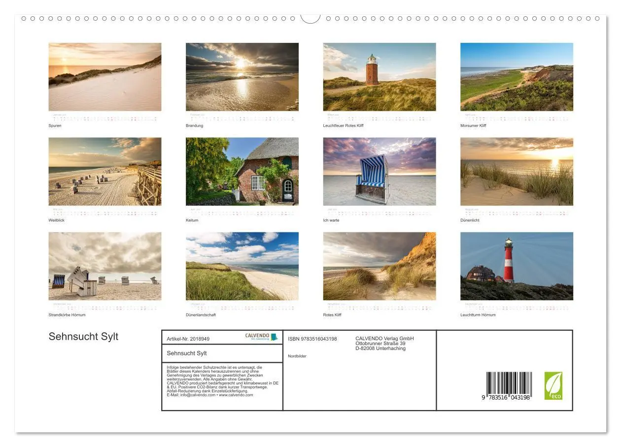 Bild: 9783516043198 | Sehnsucht Sylt (hochwertiger Premium Wandkalender 2026 DIN A2...