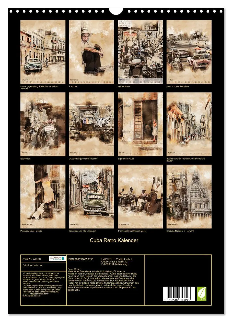 Bild: 9783516353198 | Cuba Retro Kalender (Wandkalender 2026 DIN A3 hoch), CALVENDO...