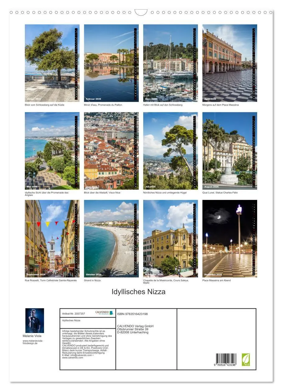 Bild: 9783516423198 | Idyllisches Nizza (Wandkalender 2026 DIN A2 hoch), CALVENDO...