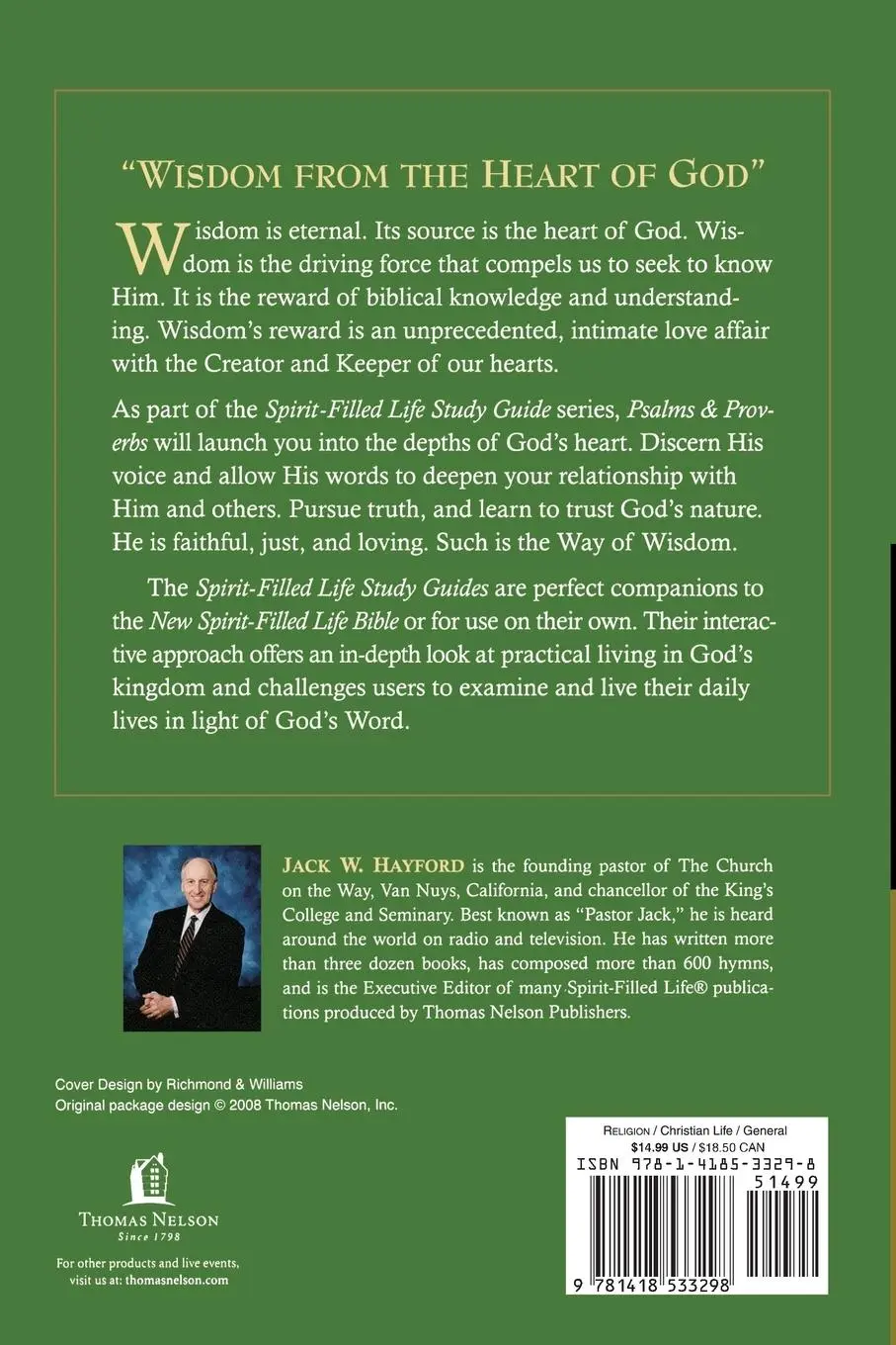 Rückseite: 9781418533298 | The Psalms/Proverbs | Jack W. Hayford | Taschenbuch | Englisch | 2007