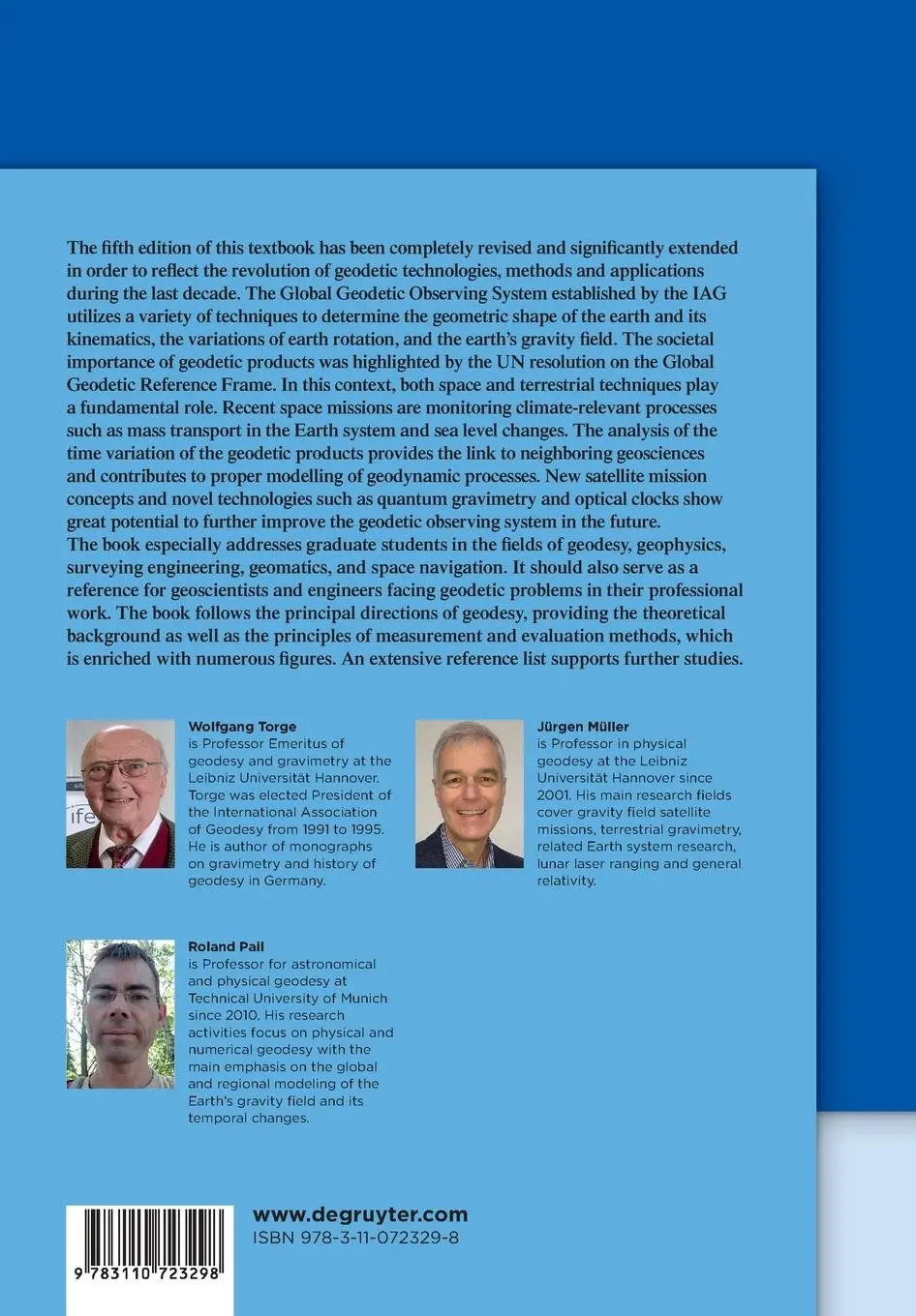 Rückseite: 9783110723298 | Geodesy | Wolfgang Torge (u. a.) | Taschenbuch | De Gruyter Textbook