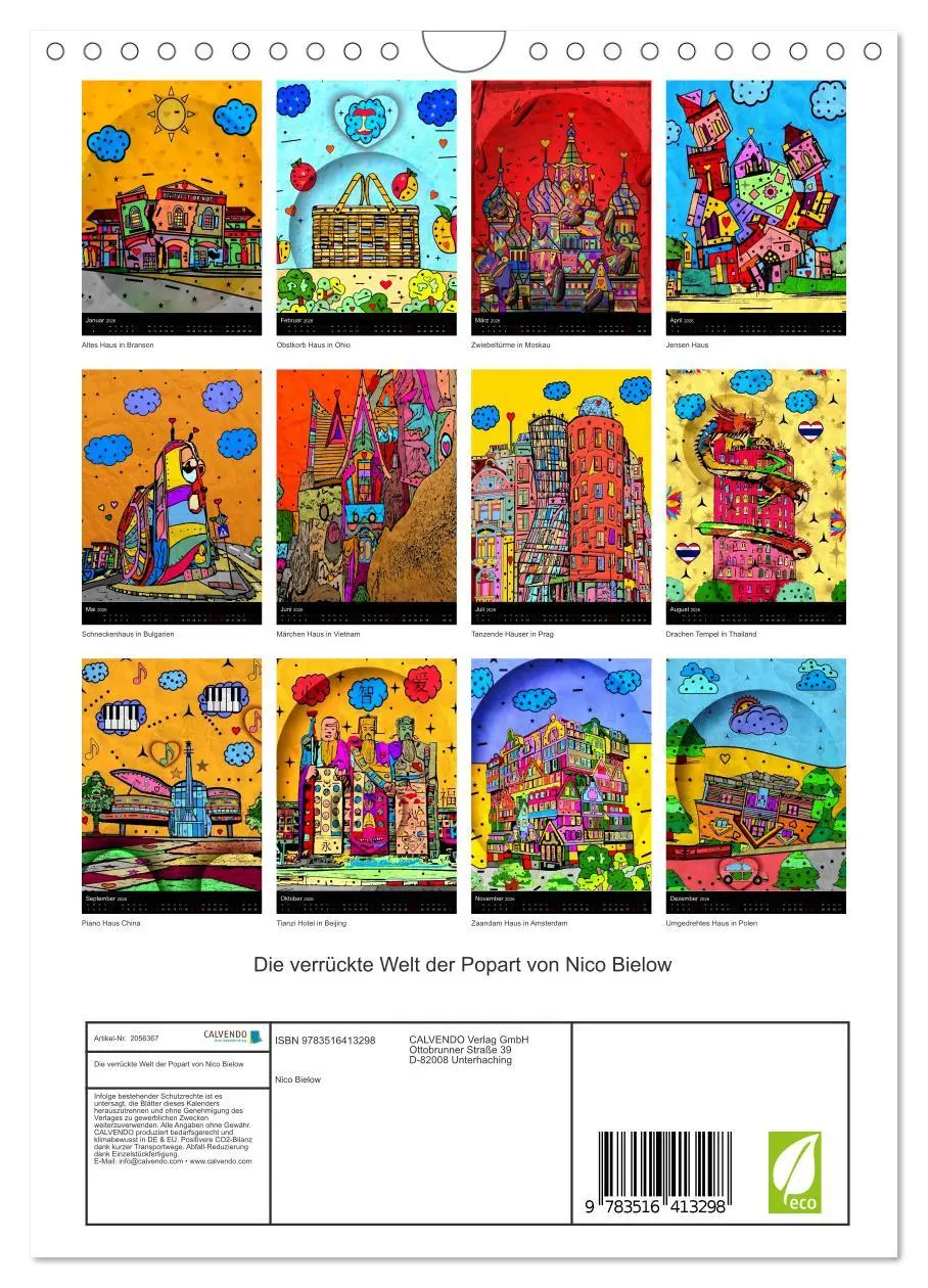 Bild: 9783516413298 | Die verrückte Welt der Popart von Nico Bielow (Wandkalender 2026...
