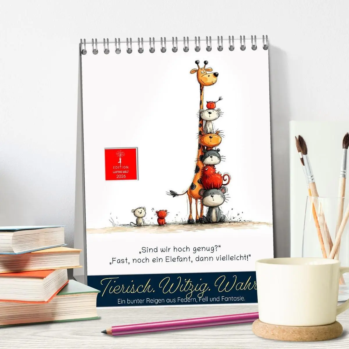 Bild: 9783516723298 | Tierische. Witzig. Wahr. (Tischkalender 2026 DIN A5 hoch), CALVENDO...