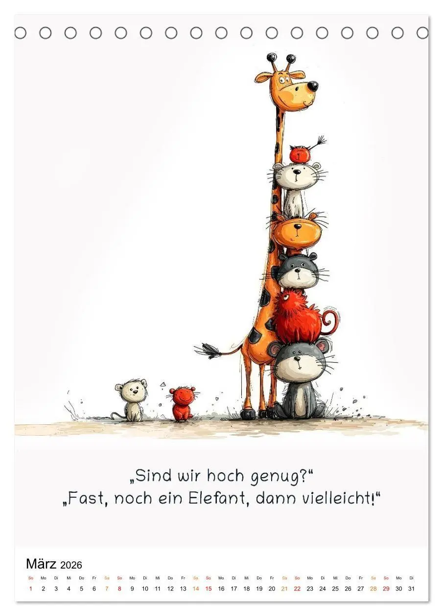 Bild: 9783516723298 | Tierische. Witzig. Wahr. (Tischkalender 2026 DIN A5 hoch), CALVENDO...