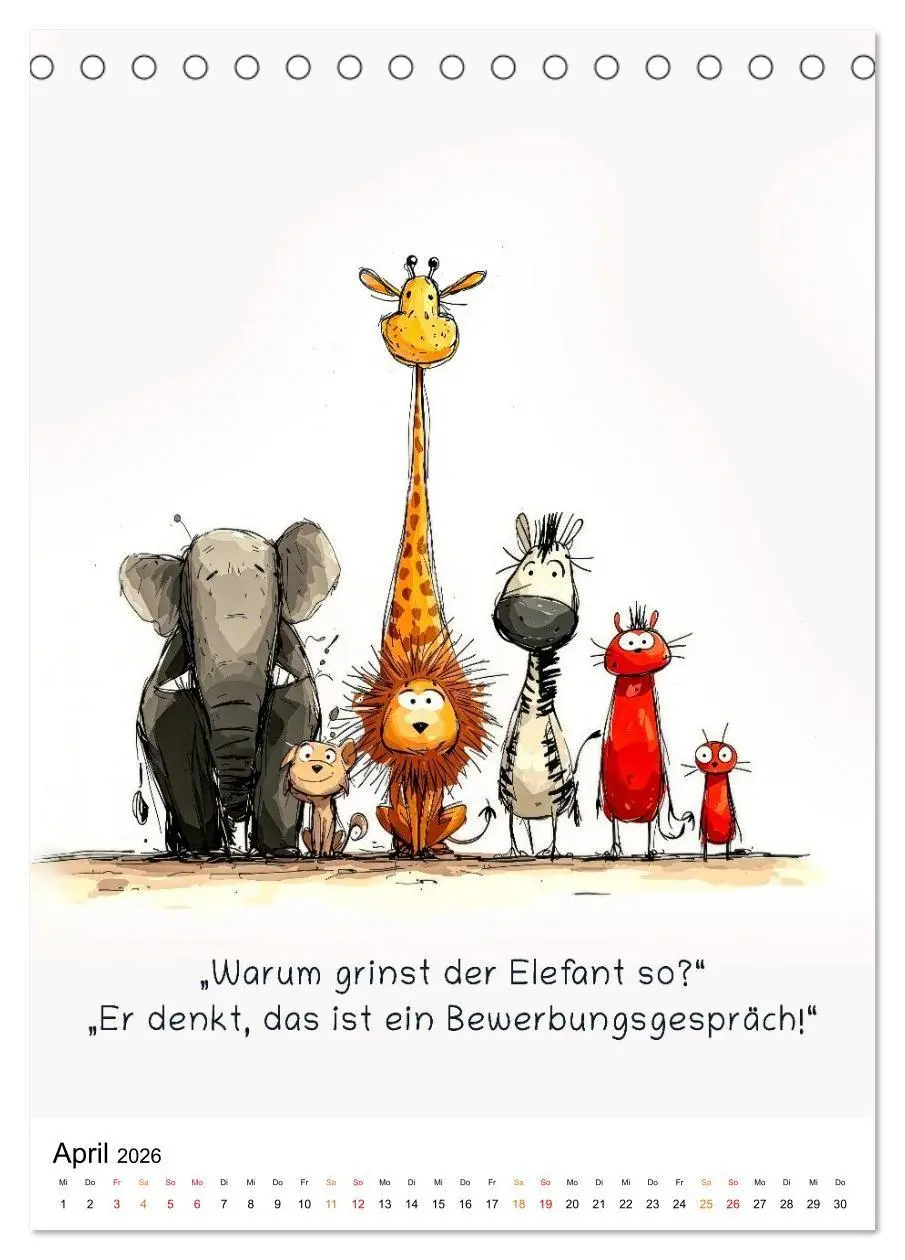 Bild: 9783516723298 | Tierische. Witzig. Wahr. (Tischkalender 2026 DIN A5 hoch), CALVENDO...