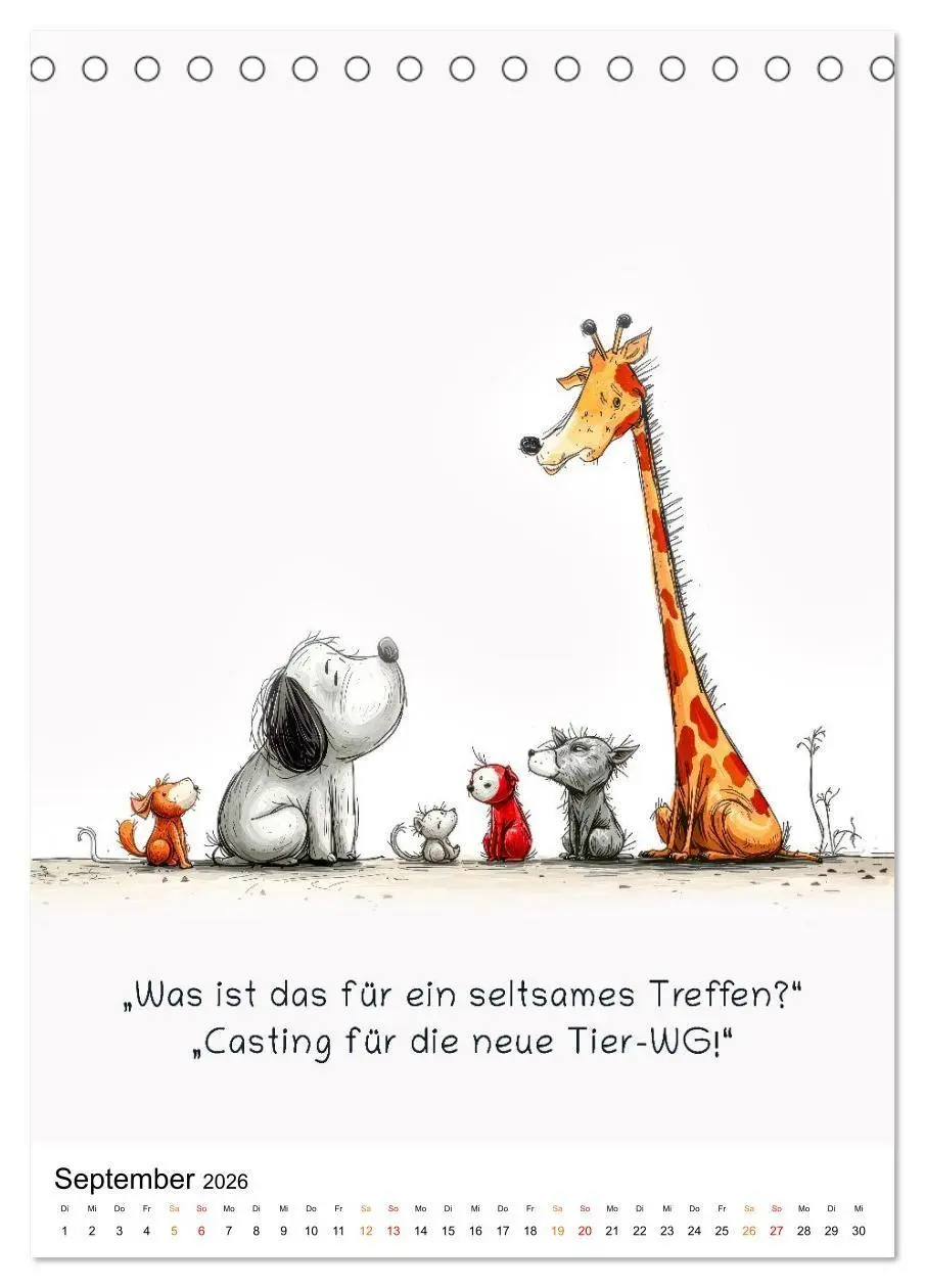 Bild: 9783516723298 | Tierische. Witzig. Wahr. (Tischkalender 2026 DIN A5 hoch), CALVENDO...