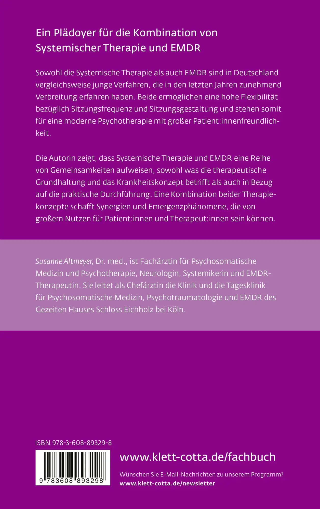 Rückseite: 9783608893298 | Systemische Therapie trifft EMDR (Leben Lernen, Bd. 350) | Altmeyer