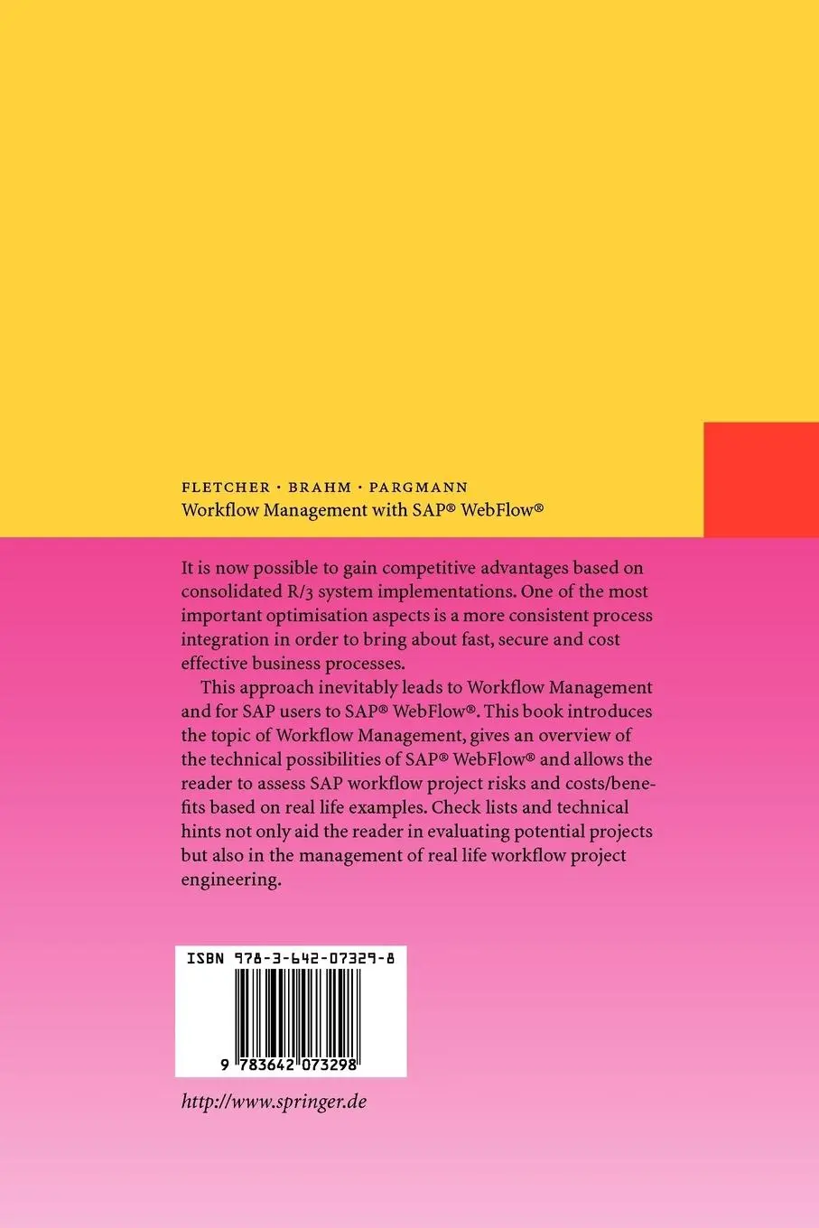 Rückseite: 9783642073298 | Workflow Management with SAP® WebFlow® | A Practical Manual | Buch