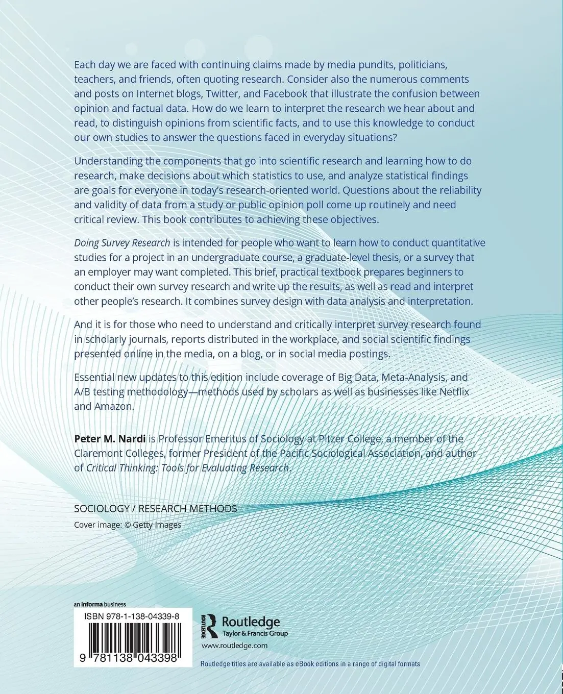 Rückseite: 9781138043398 | Doing Survey Research | A Guide to Quantitative Methods | Nardi | Buch