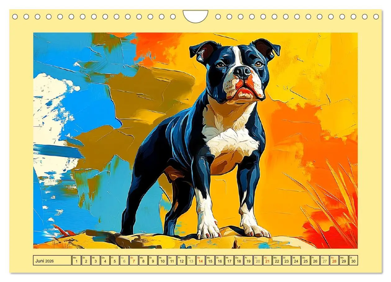 Bild: 9783457313398 | Pit Bulls und Familie. Bunte Bull Breed Schönheiten (Wandkalender...