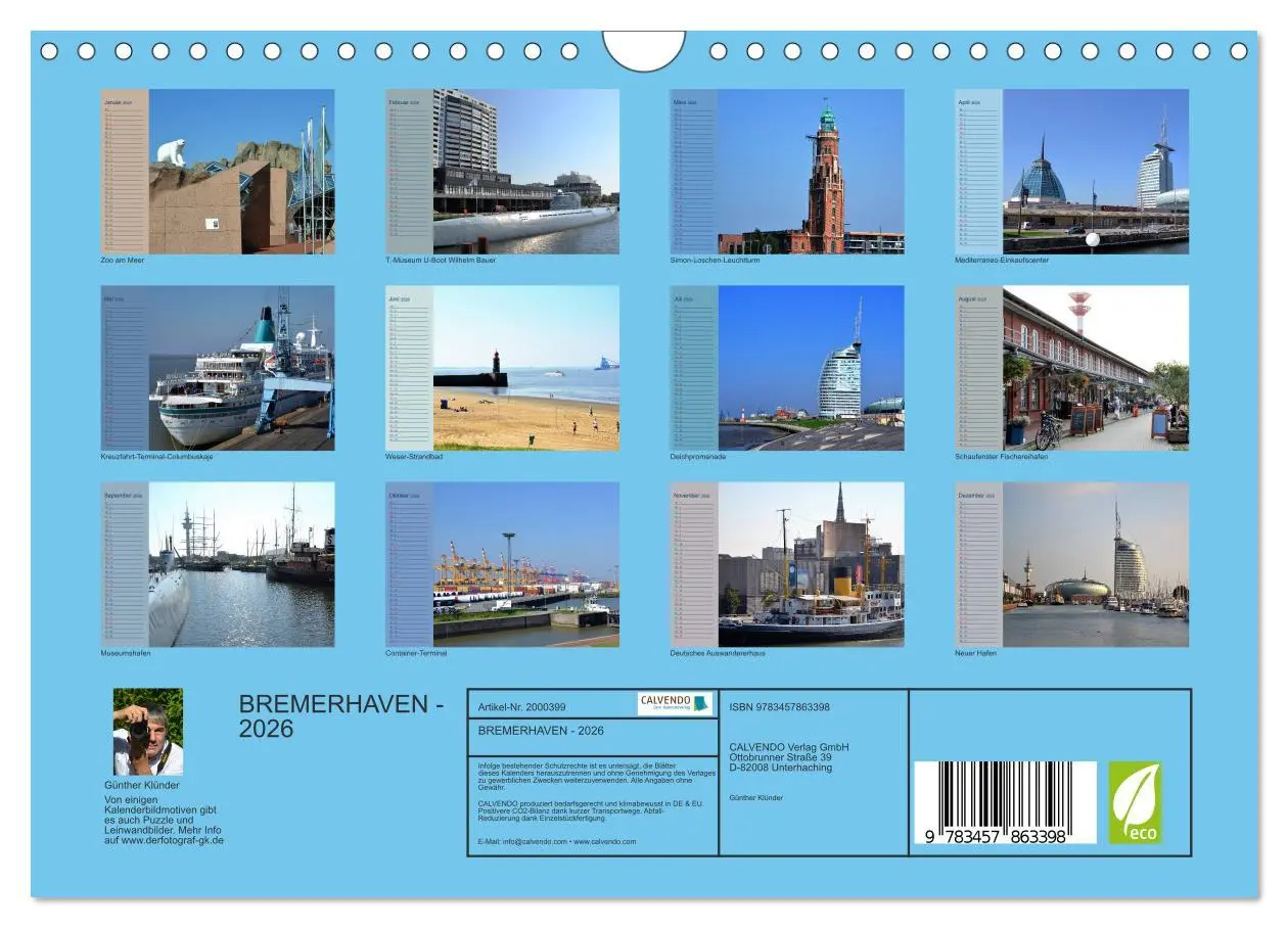 Bild: 9783457863398 | BREMERHAVEN - 2026 (Wandkalender 2026 DIN A4 quer), CALVENDO...