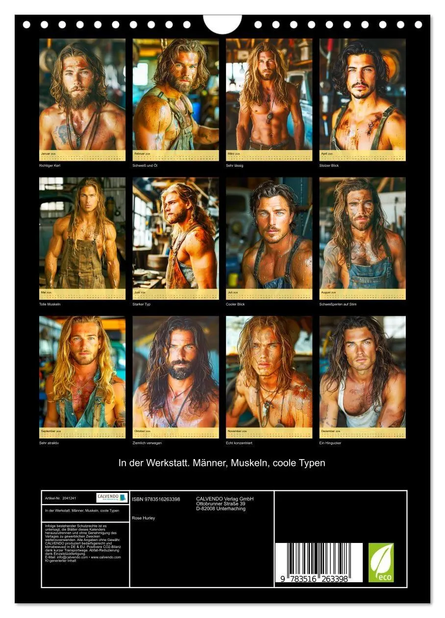 Bild: 9783516263398 | In der Werkstatt. Männer, Muskeln, coole Typen (Wandkalender 2026...