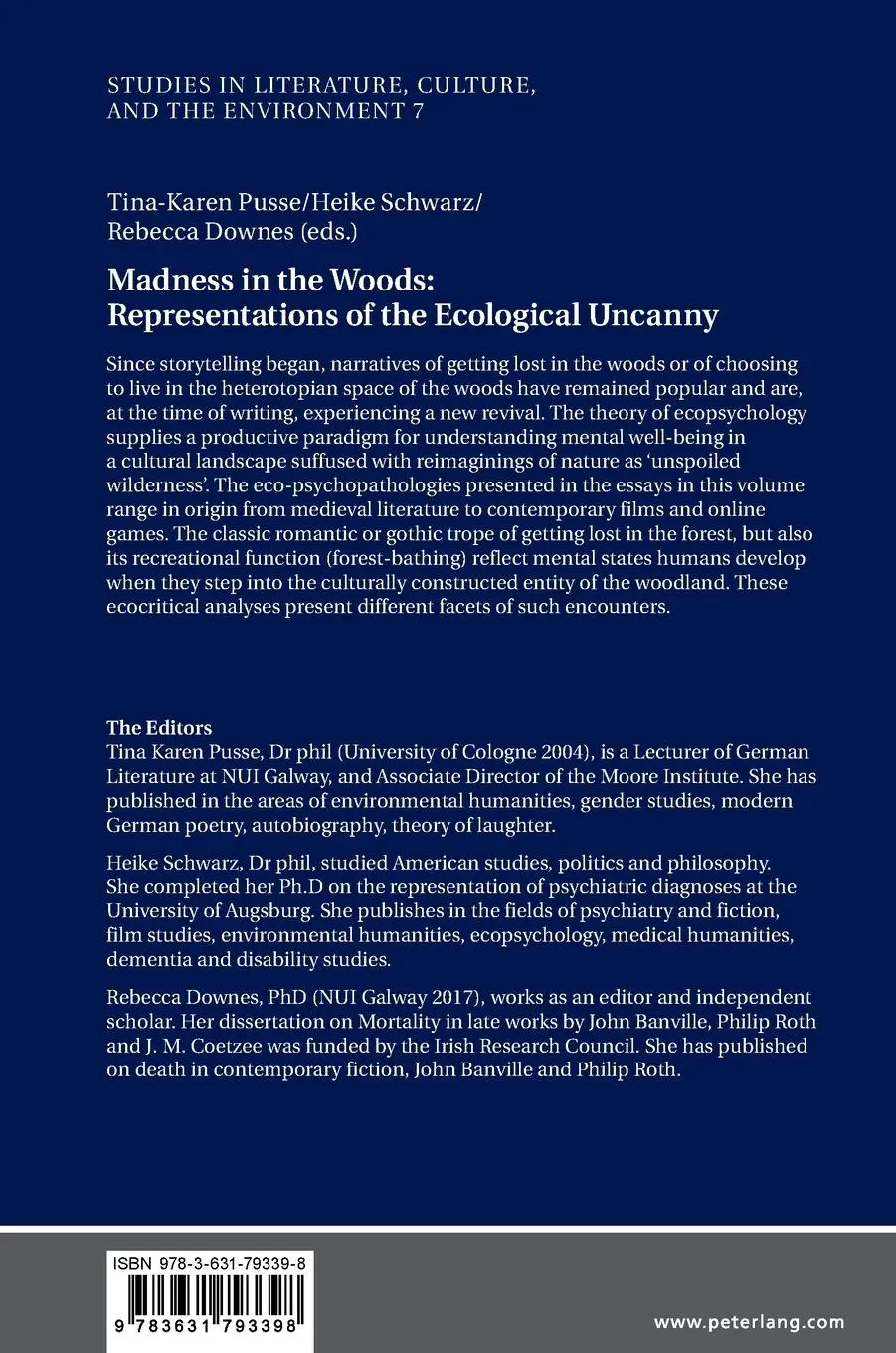 Rückseite: 9783631793398 | Madness in the Woods: Representations of the Ecological Uncanny | Buch