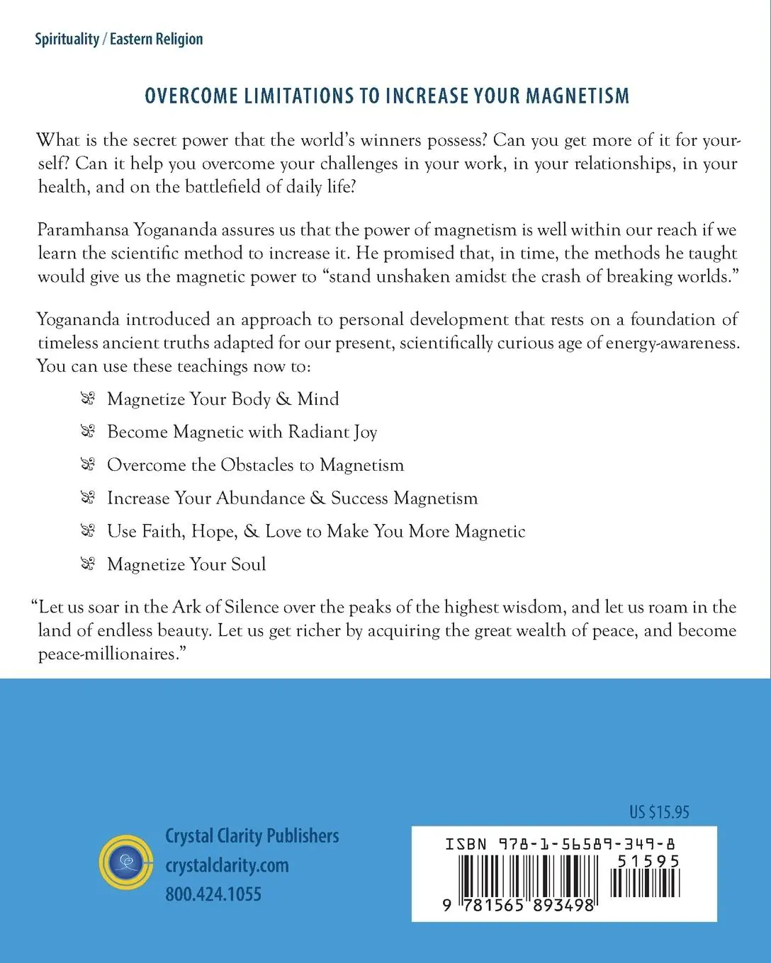 Rückseite: 9781565893498 | How to Increase Your Magnetism | Paramhansa Yogananda | Taschenbuch
