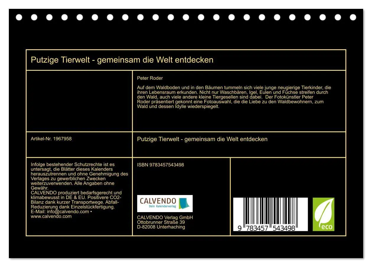 Bild: 9783457543498 | Putzige Tierwelt - gemeinsam die Welt entdecken (Tischkalender 2026...