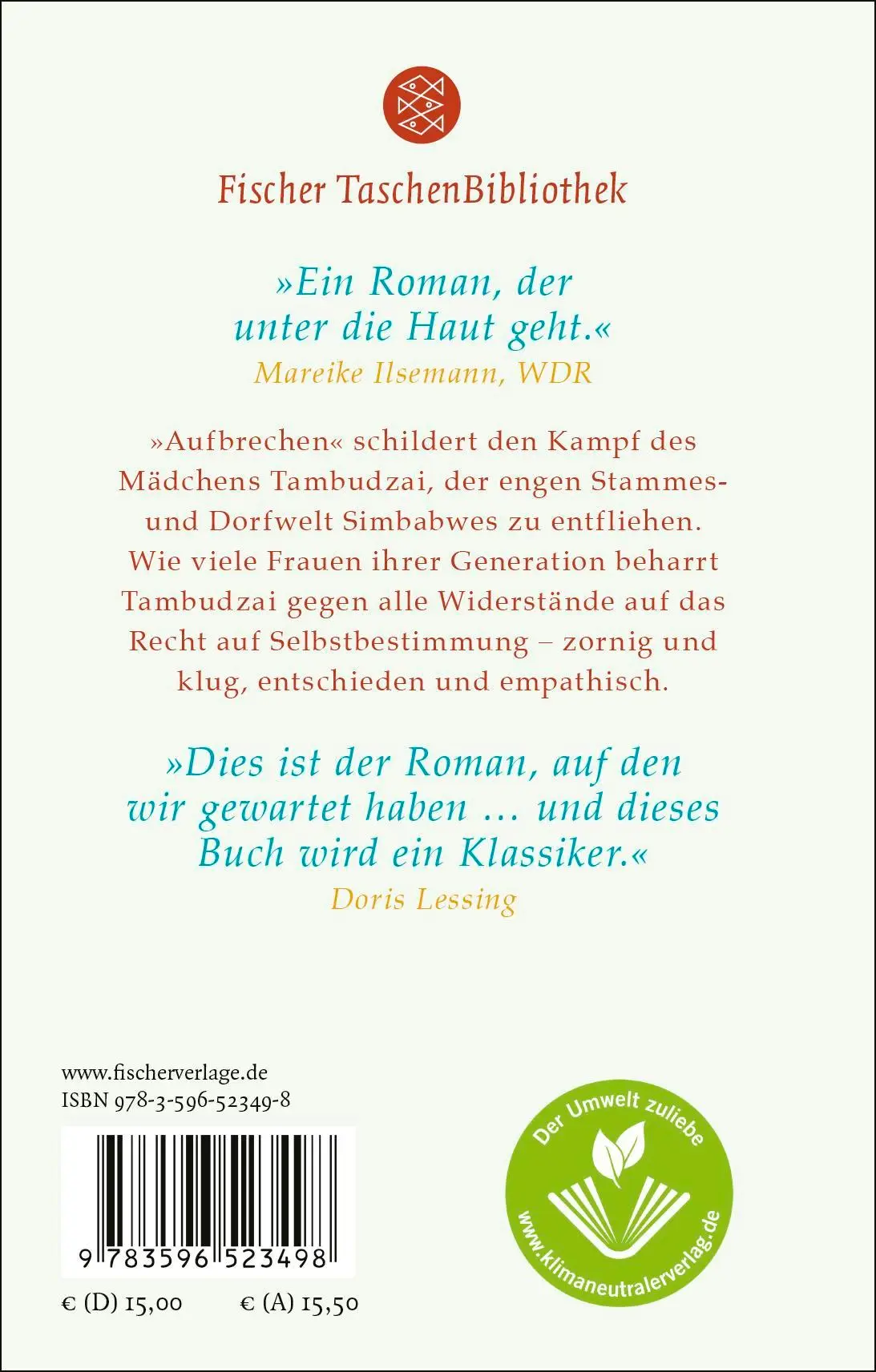 Rückseite: 9783596523498 | Aufbrechen | Roman | Tsitsi Dangarembga | Buch | 400 S. | Deutsch