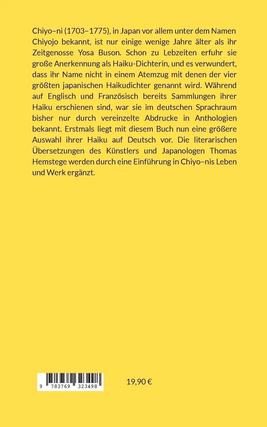 Rückseite: 9783769323498 | Chiyo-ni: Ausgewählte Haiku | In der Übersetzung von Thomas Hemstege