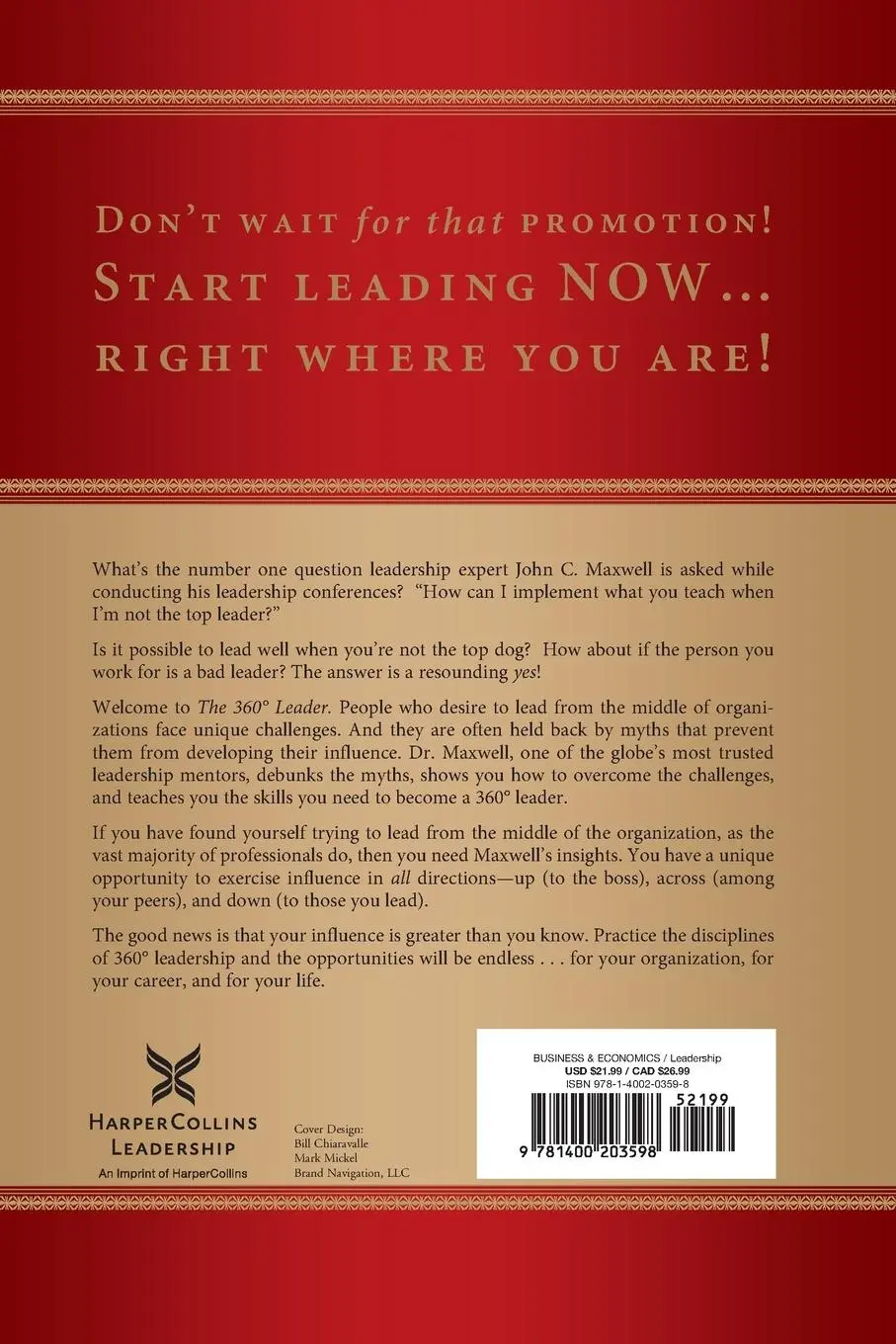 Rückseite: 9781400203598 | The 360 Degree Leader | John C. Maxwell | Taschenbuch | Englisch