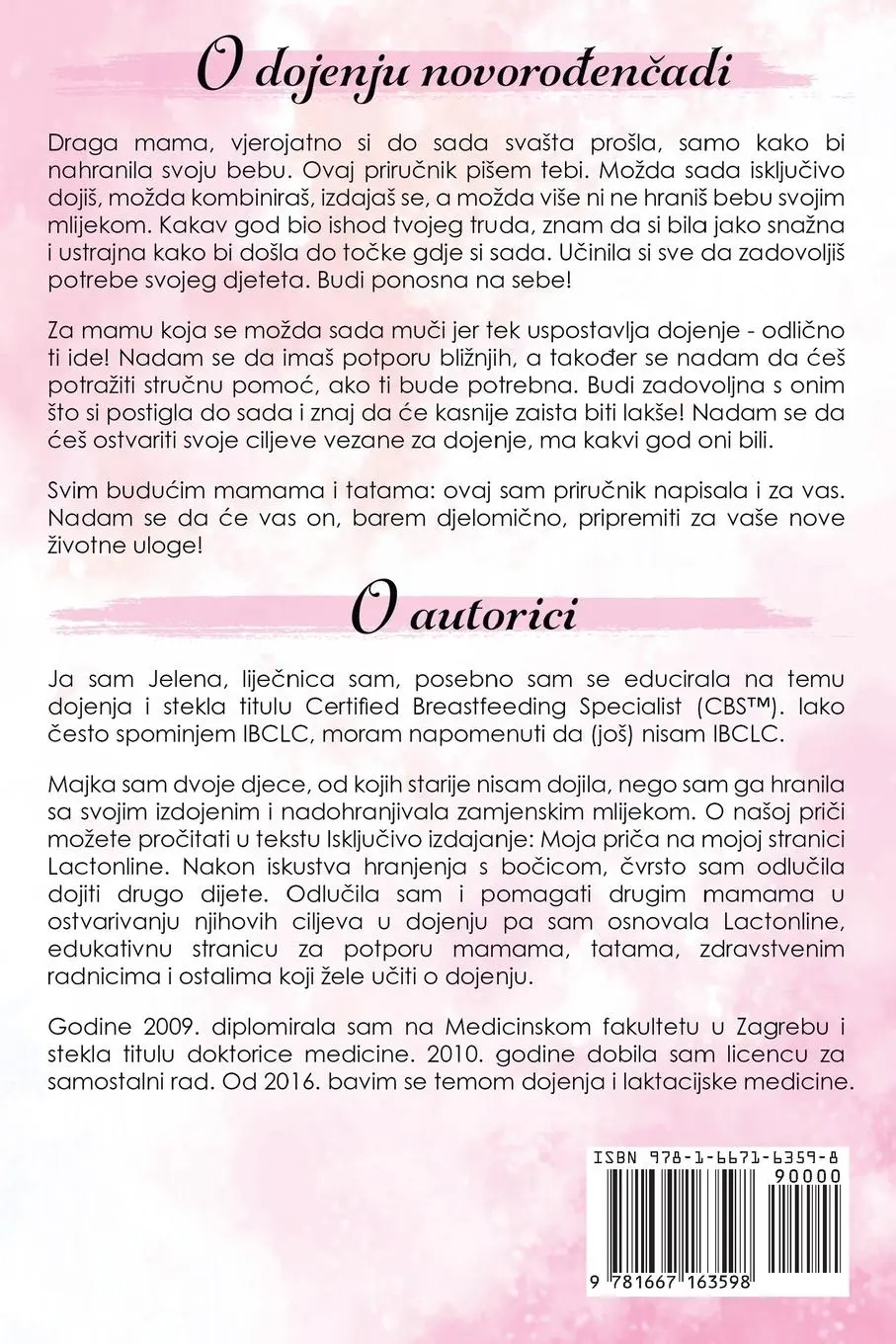 Rückseite: 9781667163598 | O dojenju novoro¿en¿adi | Priru¿nik za roditelje | Jelena Dimnjakovic