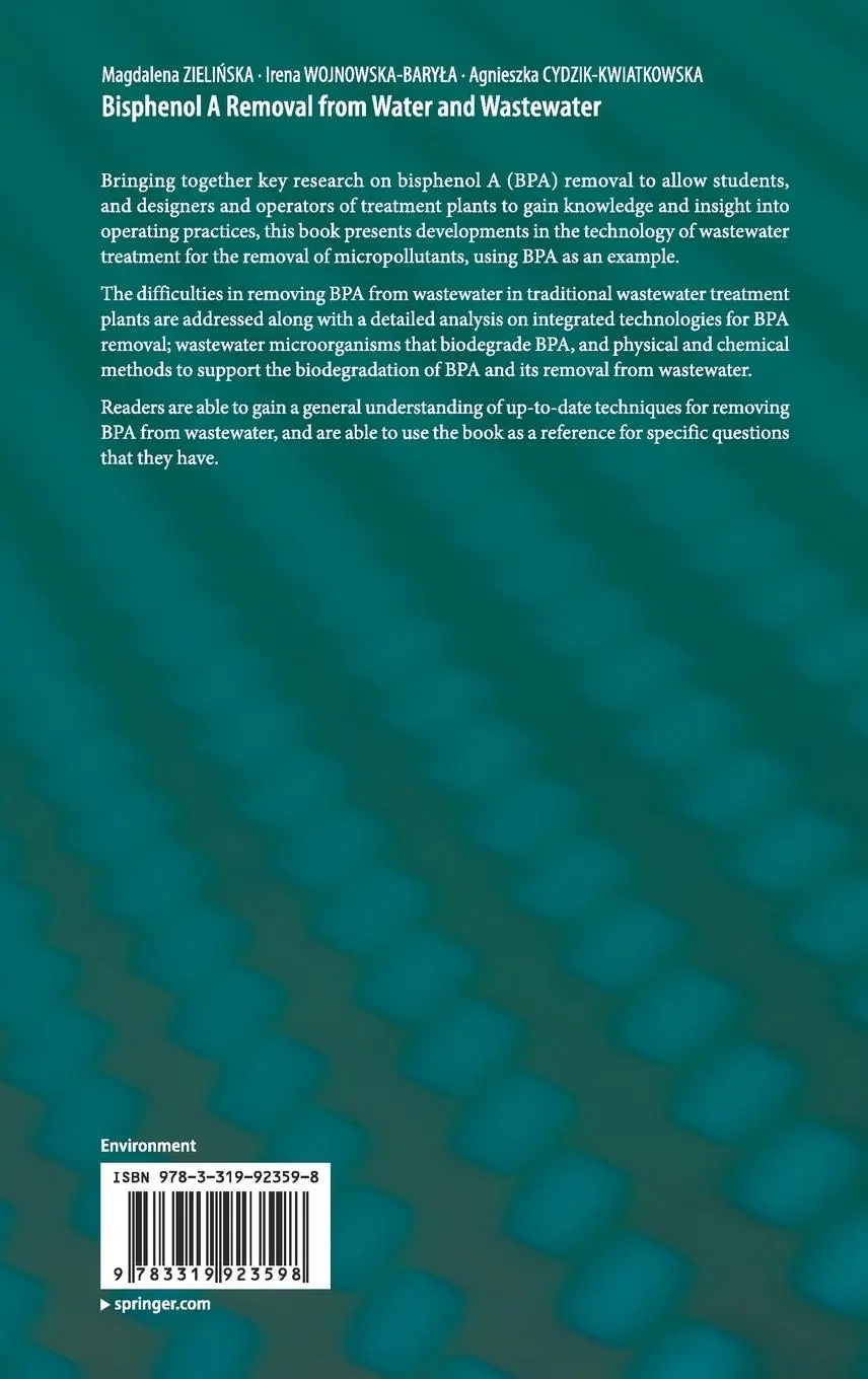 Rückseite: 9783319923598 | Bisphenol A Removal from Water and Wastewater | Zieli¿Ska (u. a.) | vi