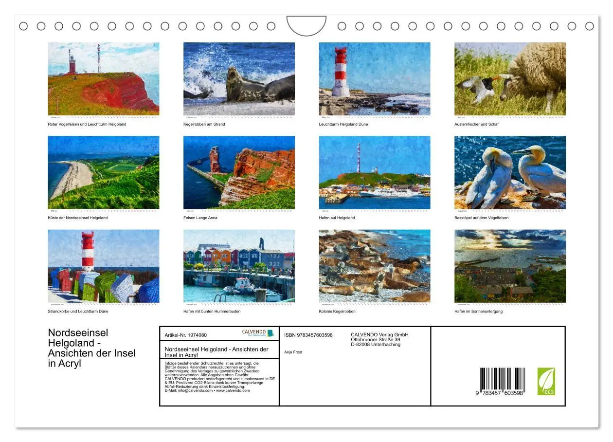 Bild: 9783457603598 | Nordseeinsel Helgoland - Ansichten der Insel in Acryl (Wandkalender...