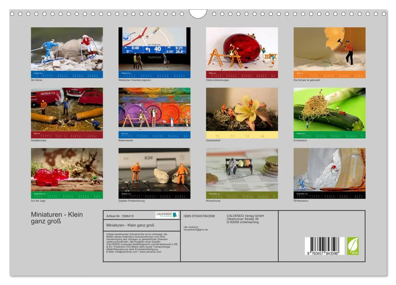 Bild: 9783457843598 | Miniaturen - Klein ganz groß (Wandkalender 2026 DIN A3 quer),...