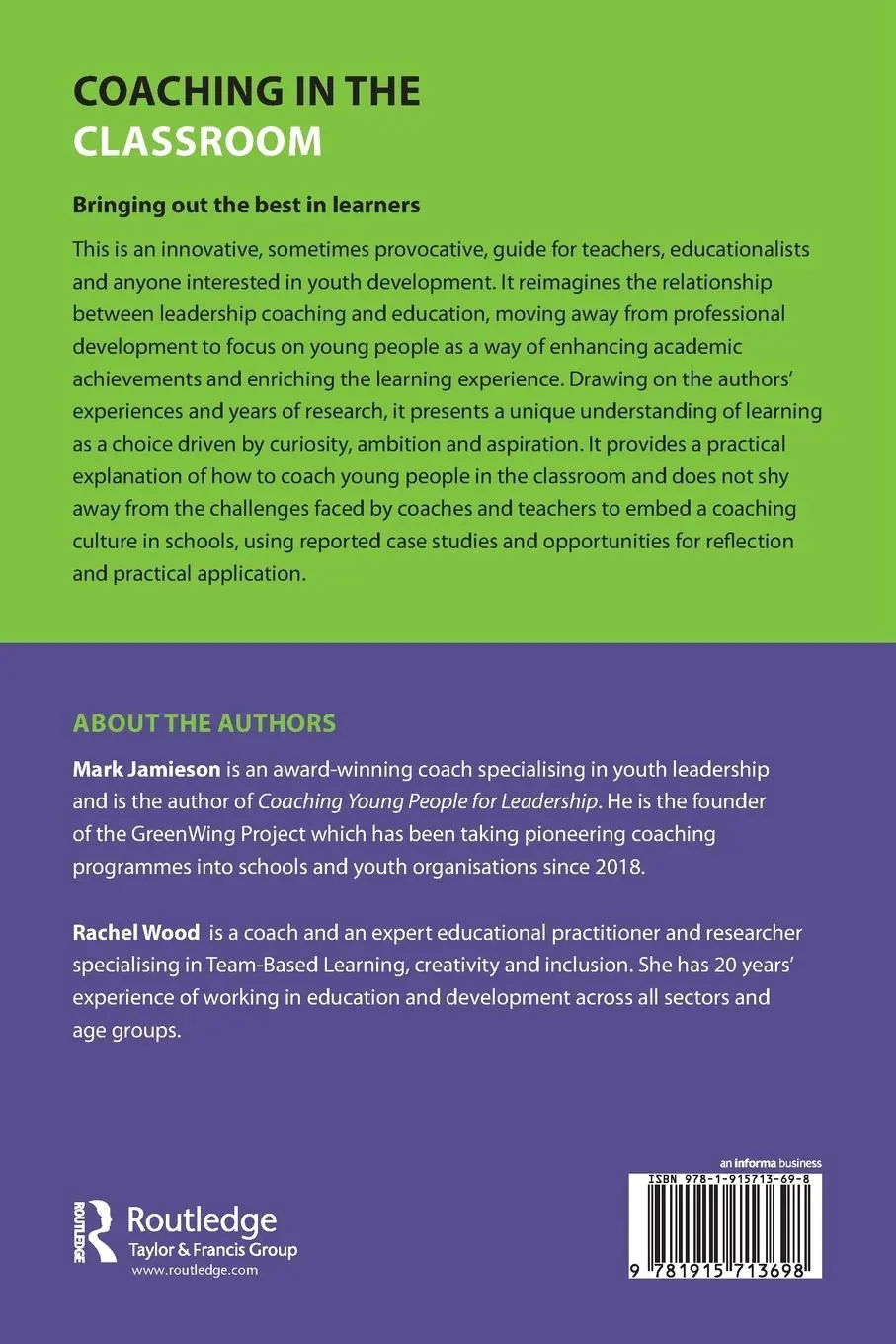 Rückseite: 9781915713698 | Coaching in the Classroom | Bringing out the best in learners | Buch
