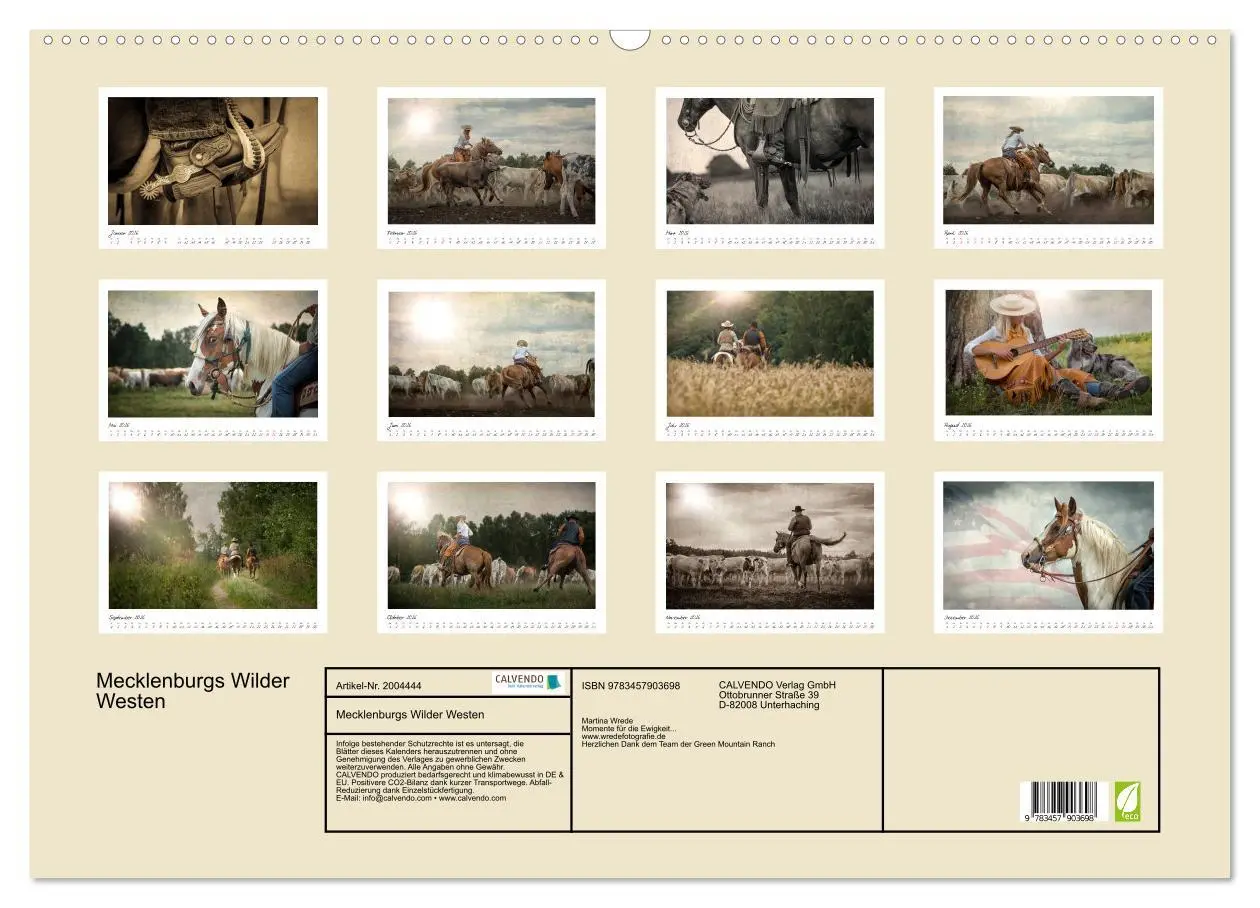 Bild: 9783457903698 | Mecklenburgs Wilder Westen (Wandkalender 2026 DIN A2 quer),...
