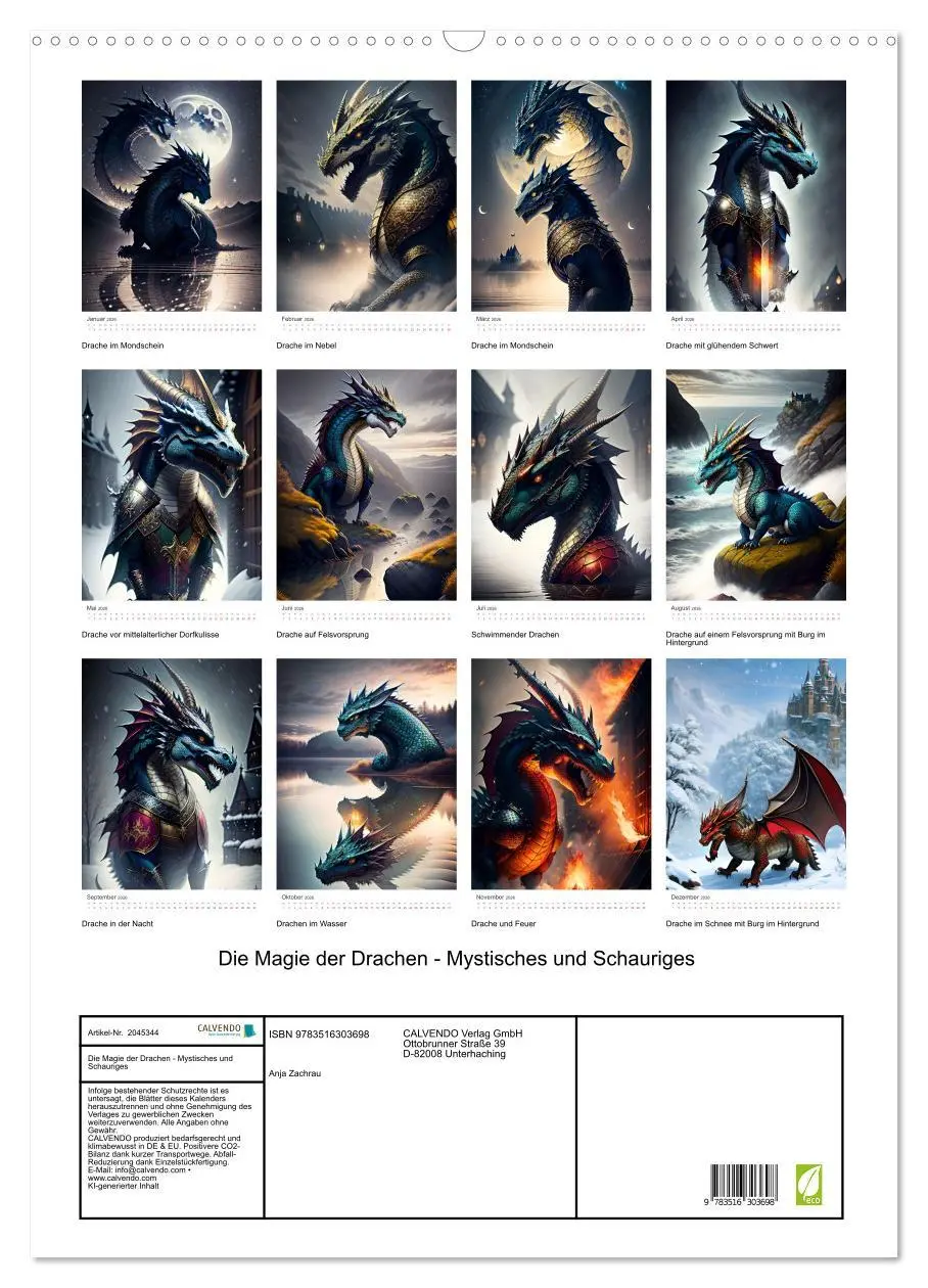Bild: 9783516303698 | Die Magie der Drachen - Mystisches und Schauriges (Wandkalender...