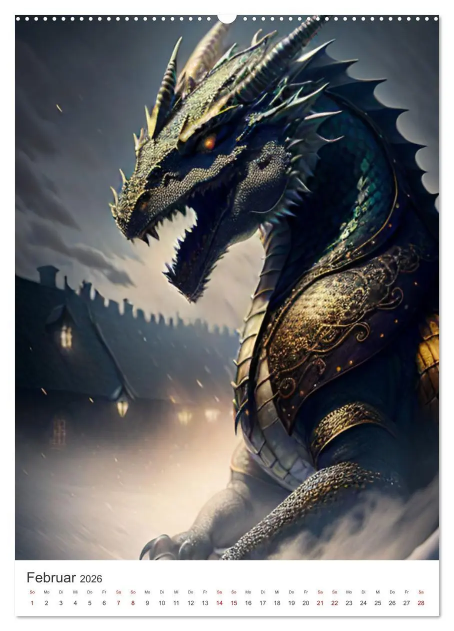 Bild: 9783516303698 | Die Magie der Drachen - Mystisches und Schauriges (Wandkalender...