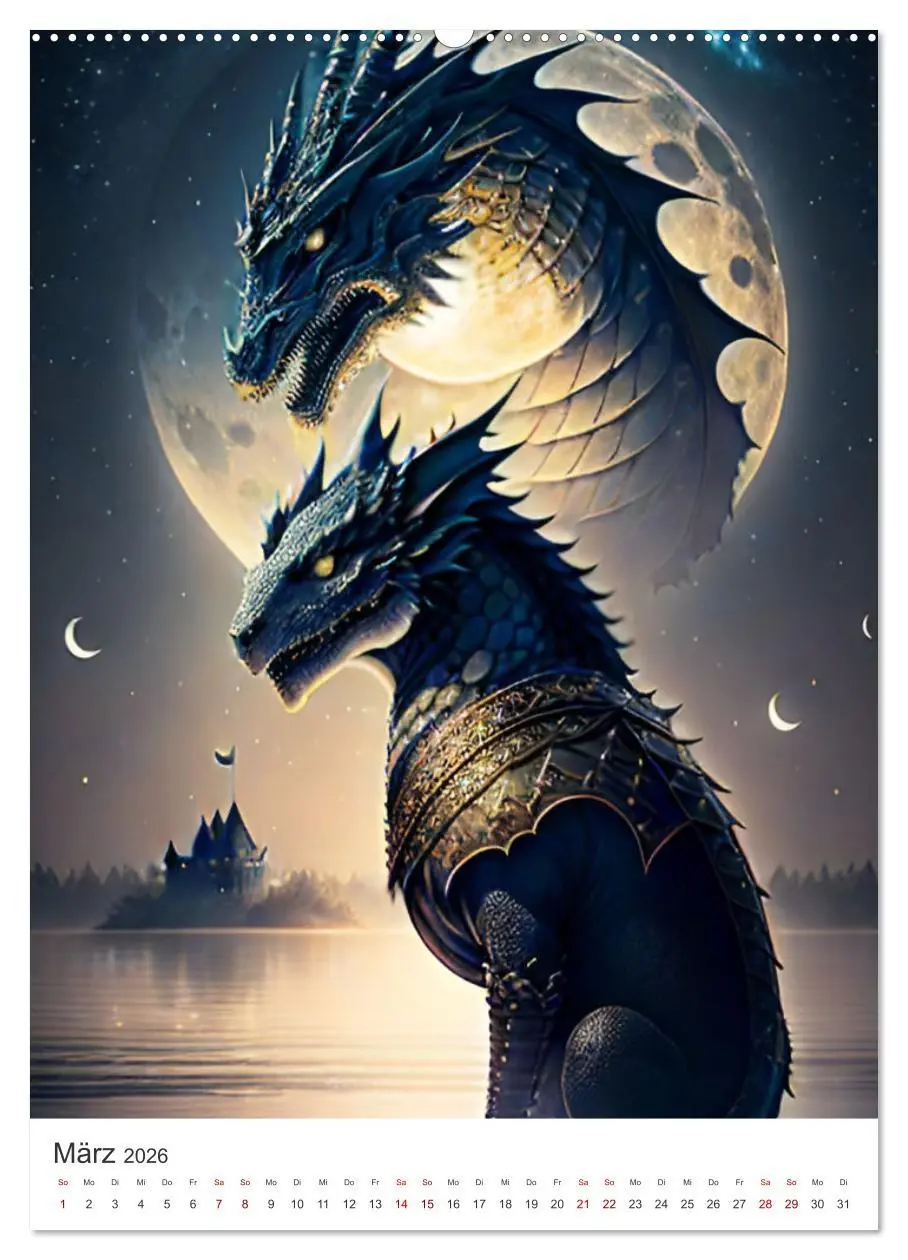 Bild: 9783516303698 | Die Magie der Drachen - Mystisches und Schauriges (Wandkalender...