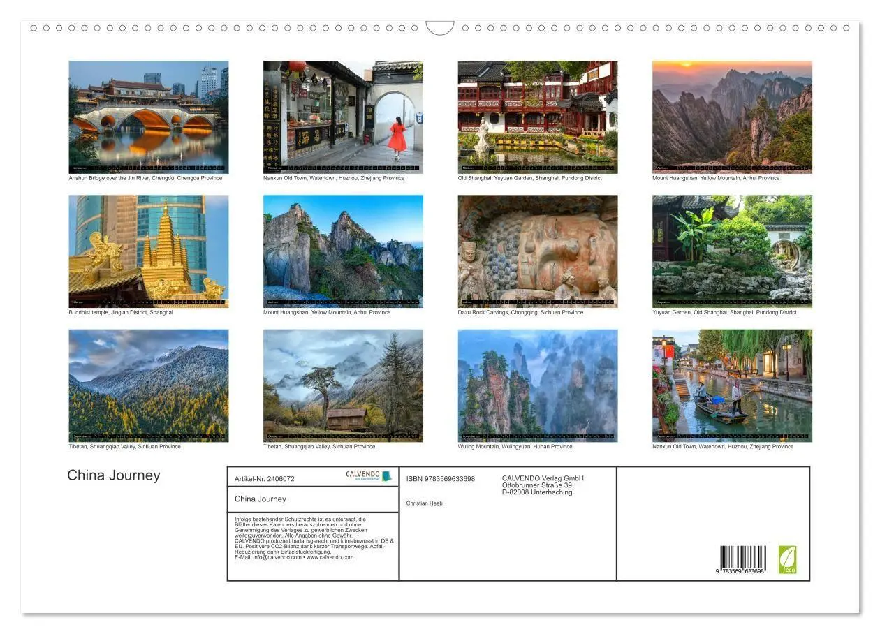 Bild: 9783569633698 | China Journey (Wandkalender 2027 DIN A2 quer), CALVENDO Monatskalender