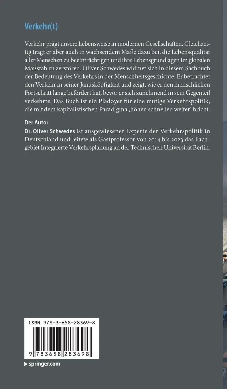 Rückseite: 9783658283698 | Verkehr(t) | Der mobile Mensch am Limit | Oliver Schwedes | Buch | ix