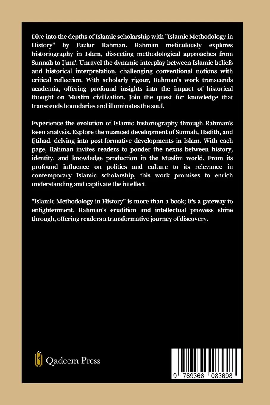 Rückseite: 9789366083698 | Islamic Methodology in History | Fazlur Rahman | Taschenbuch | 2024