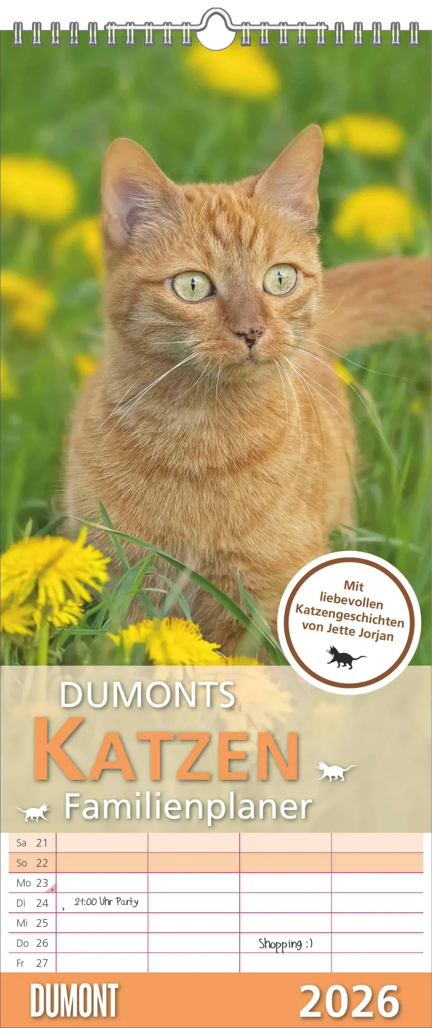 Cover: 4069095003798 | Dumonts Katzen Kalender - Familienplaner im Format 19,5 x 45 | 14 S.