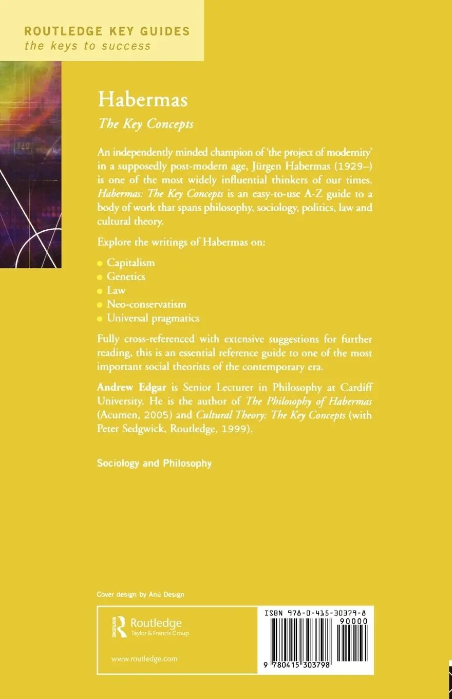 Rückseite: 9780415303798 | Habermas | The Key Concepts | Andrew Edgar | Taschenbuch | Englisch