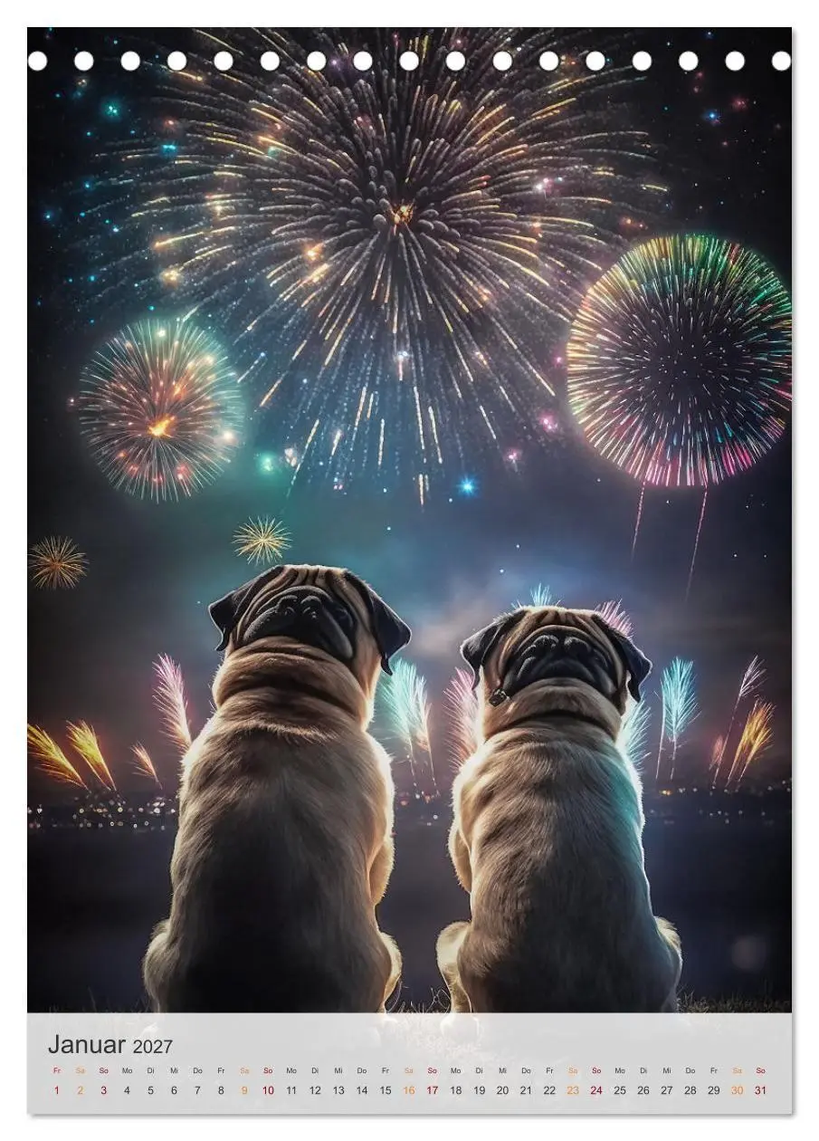 Bild: 9783569313798 | Mein Mops-Kalender (Tischkalender 2027 DIN A5 hoch), CALVENDO...