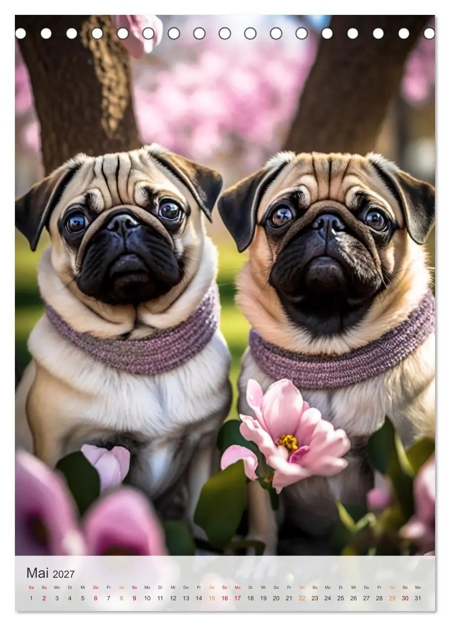 Bild: 9783569313798 | Mein Mops-Kalender (Tischkalender 2027 DIN A5 hoch), CALVENDO...