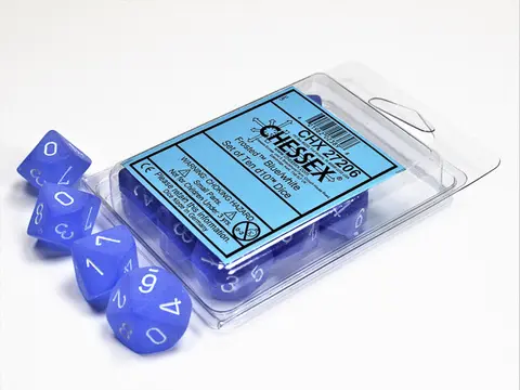 Cover: 601982023898 | Frosted™ Blue/white Set of Ten d10s | deutsch | Chessex