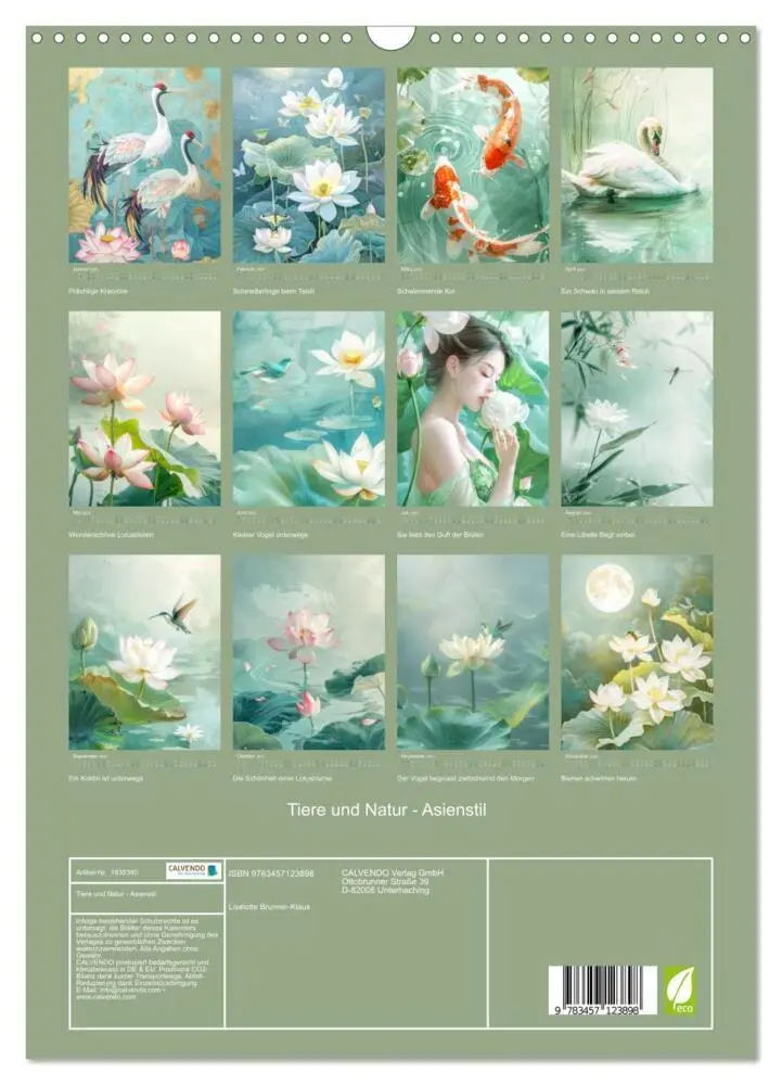 Bild: 9783457123898 | Tiere und Natur - Asienstil (Wandkalender 2025 DIN A3 hoch),...