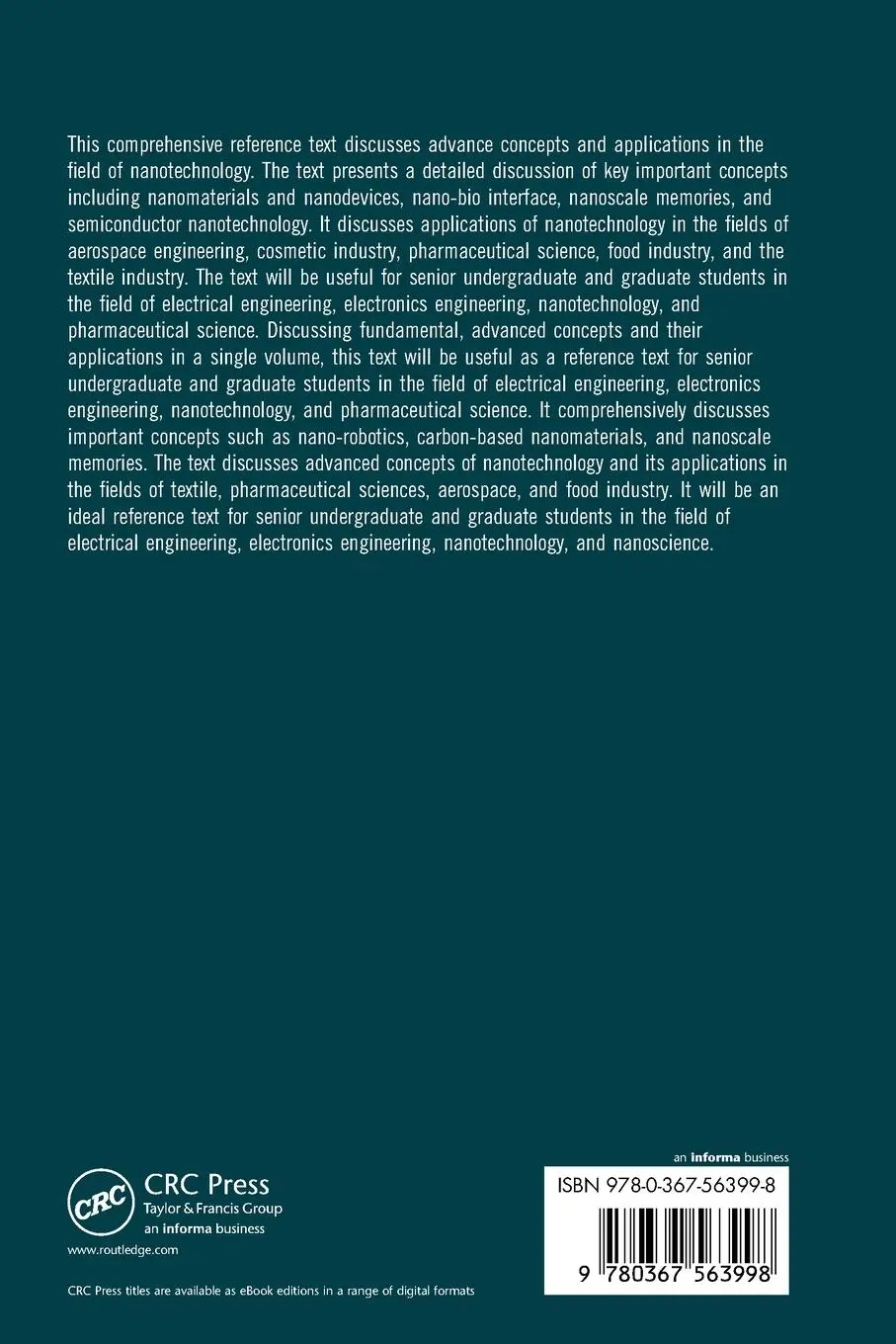 Rückseite: 9780367563998 | Smart Nanotechnology with Applications | Cherry Bhargava (u. a.)