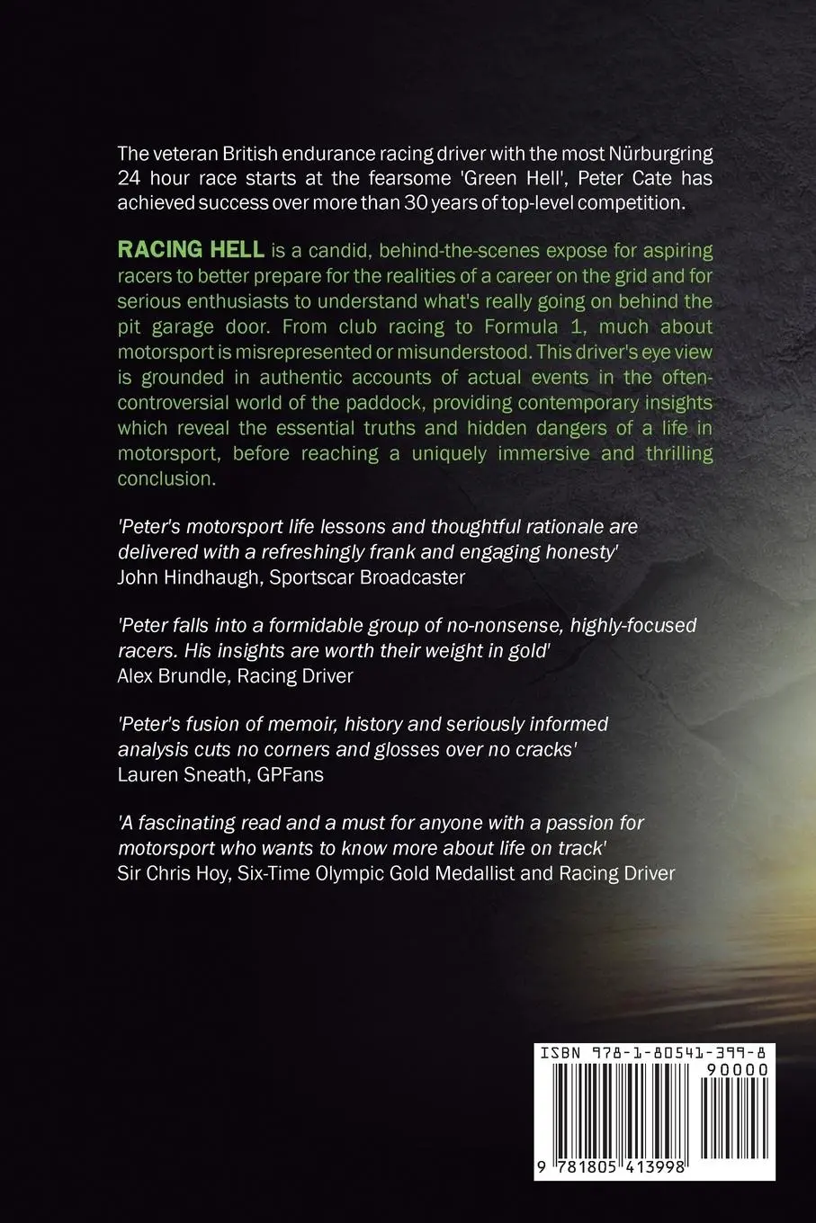 Rückseite: 9781805413998 | Racing Hell | Peter Cate | Taschenbuch | Englisch | 2023 | Peter Cate