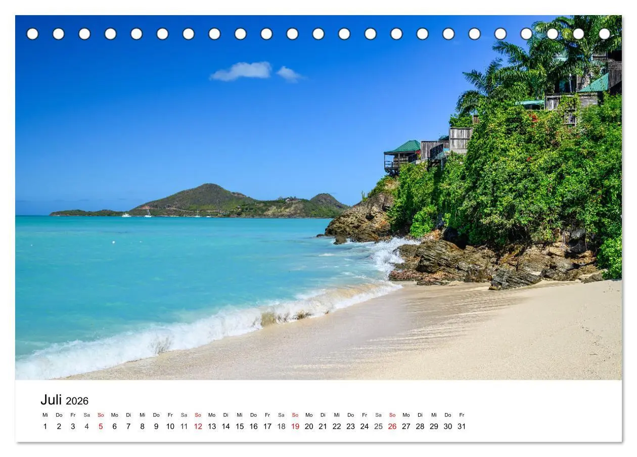 Bild: 9783457353998 | Traumziele Karibik (Tischkalender 2026 DIN A5 quer), CALVENDO...