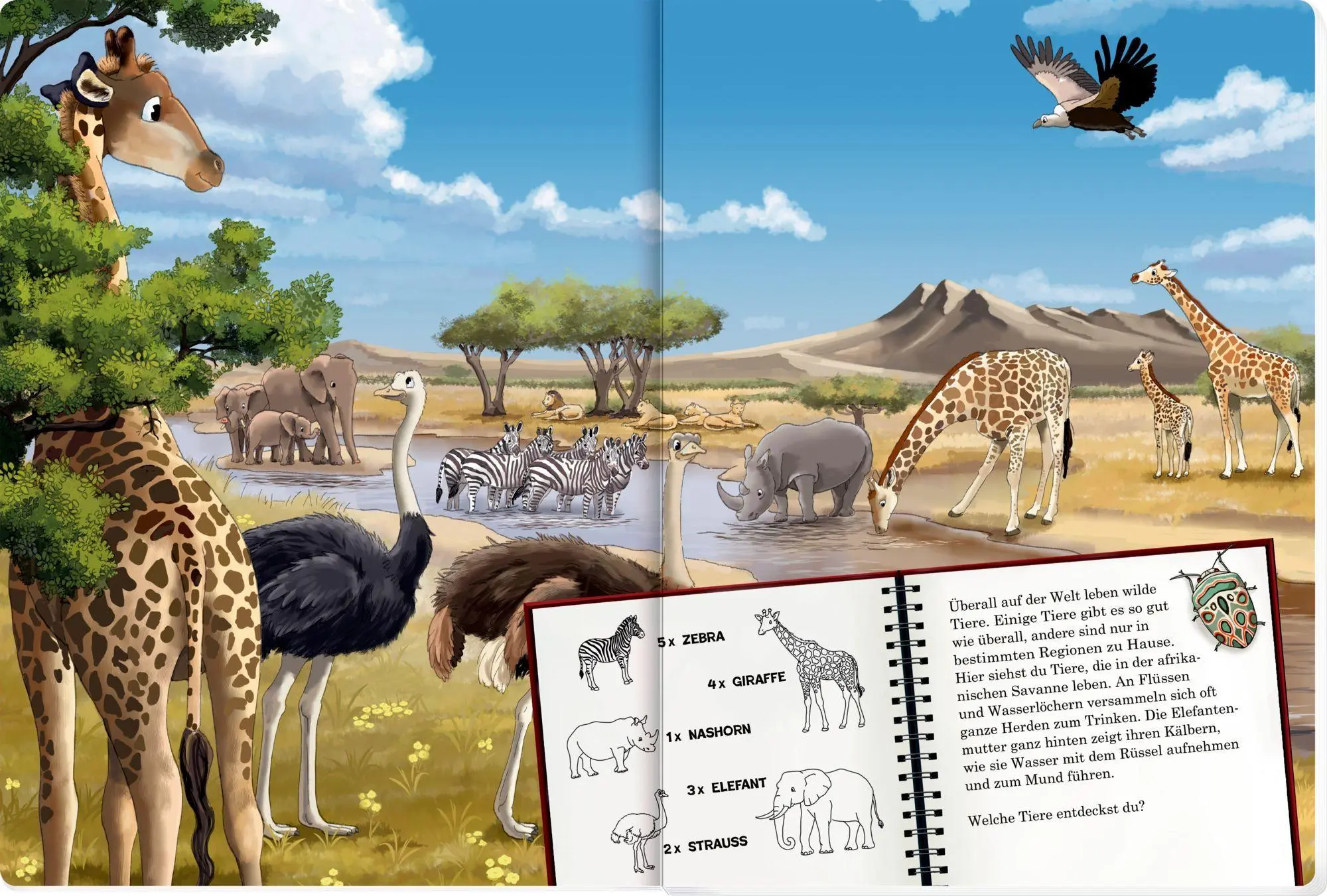 Bild: 9783649653998 | Mein riesengroßes WimmelSuchBuch: Tiere in aller Welt | Antje Flad