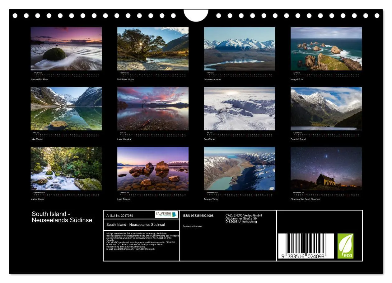 Bild: 9783516024098 | South Island - Neuseelands Südinsel (Wandkalender 2026 DIN A4...