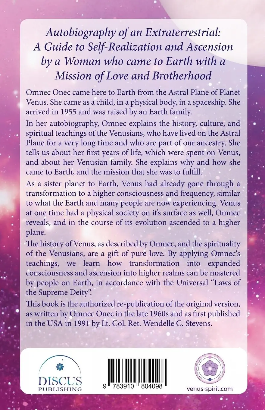Rückseite: 9783910804098 | From Venus I Came | Autobiography of an Extraterrestrial | Omnec Onec